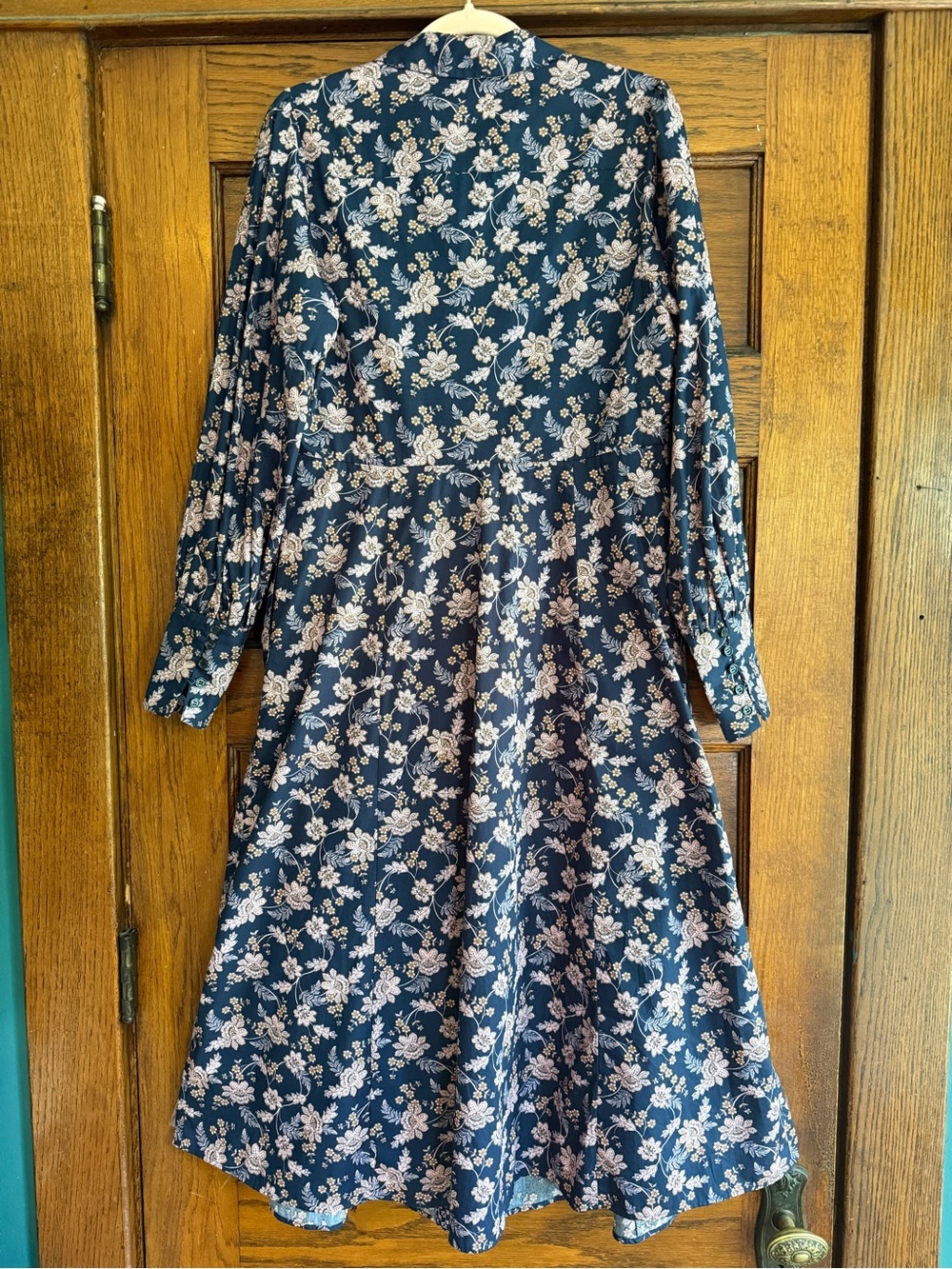 BODEN 100% Cotton Empire Midi Shirt Dress Chintz Bloom Floral Cottagecore 10 - Picture 6 of 10